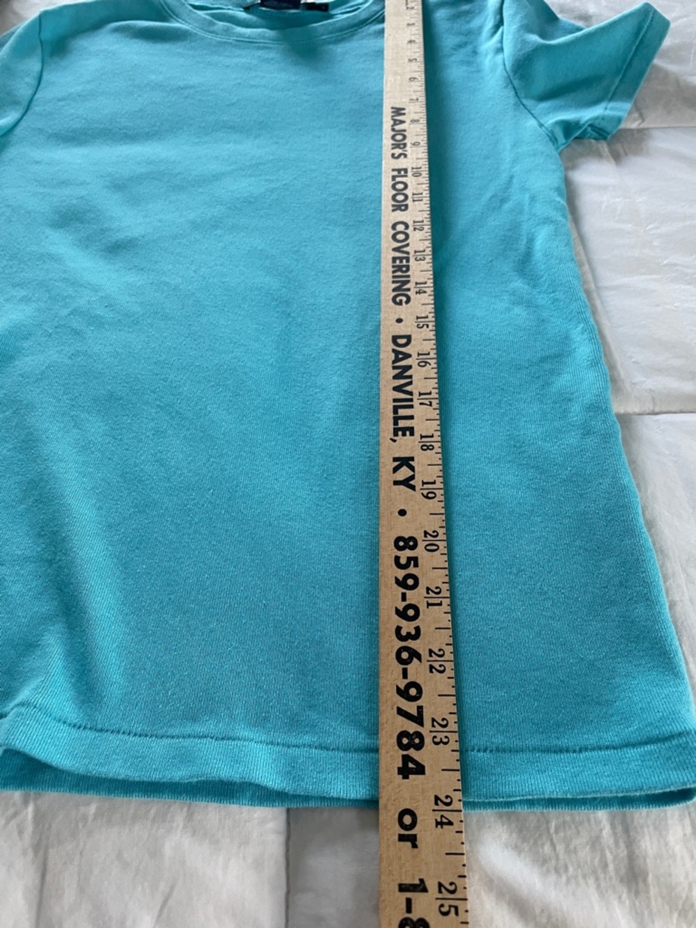 Ralph Lauren Women’s Short Sleeve Crew Tee - Turquoise with Yellow Pony - Picture 5 of 5